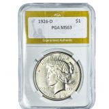 1926-D Silver Peace Dollar PGA MS63