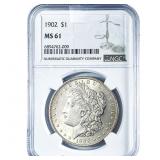 1902 Morgan Silver Dollar NGC MS61