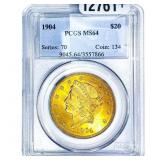 1904 $20 Gold Double Eagle PCGS MS64