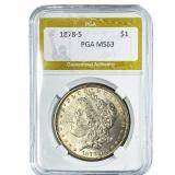 1878-S Morgan Silver Dollar PGA MS63