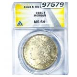 1921 Morgan Silver Dollar ANACS MS64