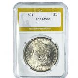 1891 Morgan Silver Dollar PGA MS64