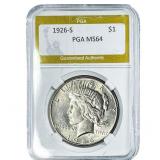 1926-S Silver Peace Dollar PGA MS64