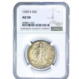1929-S Walking Liberty Half Dollar NGC AU50