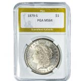 1879-S Morgan Silver Dollar PGA MS64