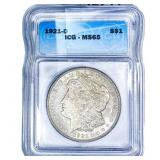 1921-D Morgan Silver Dollar ICG MS65