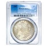 1887 Morgan Silver Dollar PCGS MS64