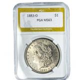 1883-O Morgan Silver Dollar PGA MS63