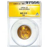 1904 1C Phillipines ANACS MS63 RB