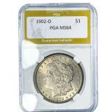 1902-O Morgan Silver Dollar PGA MS64