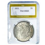 1921 Morgan Silver Dollar PGA MS65