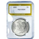 1890 Morgan Silver Dollar PGA MS64