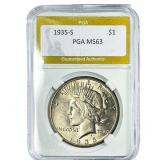 1935-S Silver Peace Dollar PGA MS63