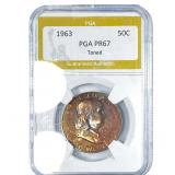 1963 Franklin Half Dollar PGA PR67 Toned