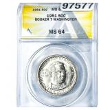 1951 Booker T Half Dollar ANACS MS64