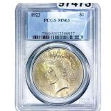 1923 Silver Peace Dollar PCGS MS63