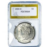 1904-O Morgan Silver Dollar PGA MS64