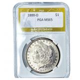 1888-O Morgan Silver Dollar PGA MS65