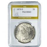 1879-O Morgan Silver Dollar PGA MS63