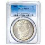 1885 Morgan Silver Dollar PCGS MS65