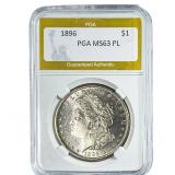 1896 Morgan Silver Dollar PGA MS63 PL