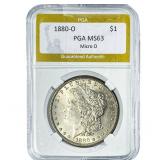 1880-O Morgan Silver Dollar PGA MS63 Micro O