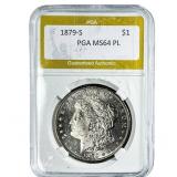 1879-S Morgan Silver Dollar PGA MS64 PL