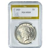 1923 Silver Peace Dollar PGA MS64