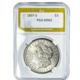 1897-S Morgan Silver Dollar PGA MS63