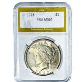 1923 Silver Peace Dollar PGA MS64