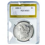 1886-S Morgan Silver Dollar PGA MS63
