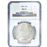 1882 Morgan Silver Dollar NGC MS63