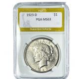 1923-D Silver Peace Dollar PGA MS63