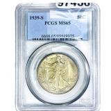 1939-S Walking Liberty Half Dollar PCGS MS65