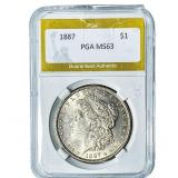 1887 Morgan Silver Dollar PGA MS63