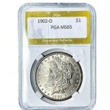 1902-O Morgan Silver Dollar PGA MS65