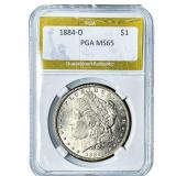 1884-O Morgan Silver Dollar PGA MS65