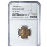 1922 No D Wheat Cent NGC VF20 BN