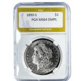 1890-S Morgan Silver Dollar PGA MS64 DMPL