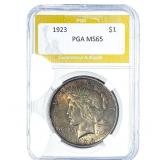 1923 Silver Peace Dollar PGA MS65