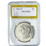 1921-D Morgan Silver Dollar PGA MS63
