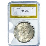 1880-S Morgan Silver Dollar PGA MS64+