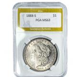 1888-S Morgan Silver Dollar PGA MS63