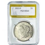 1921-D Morgan Silver Dollar PGA MS63