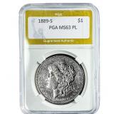 1889-S Morgan Silver Dollar PGA MS63 PL
