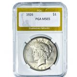 1926 Silver Peace Dollar PGA MS65