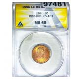 1995 Wheat Cent ANACS MS65 Red