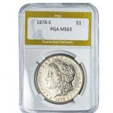 1878-S Morgan Silver Dollar PGA MS63