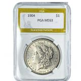 1904 Morgan Silver Dollar PGA MS63