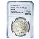 1922 Silver Peace Dollar NGC MS64 VAM-5C TDR&ERODE